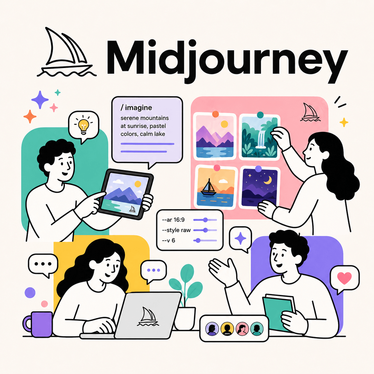 midjourney course tile